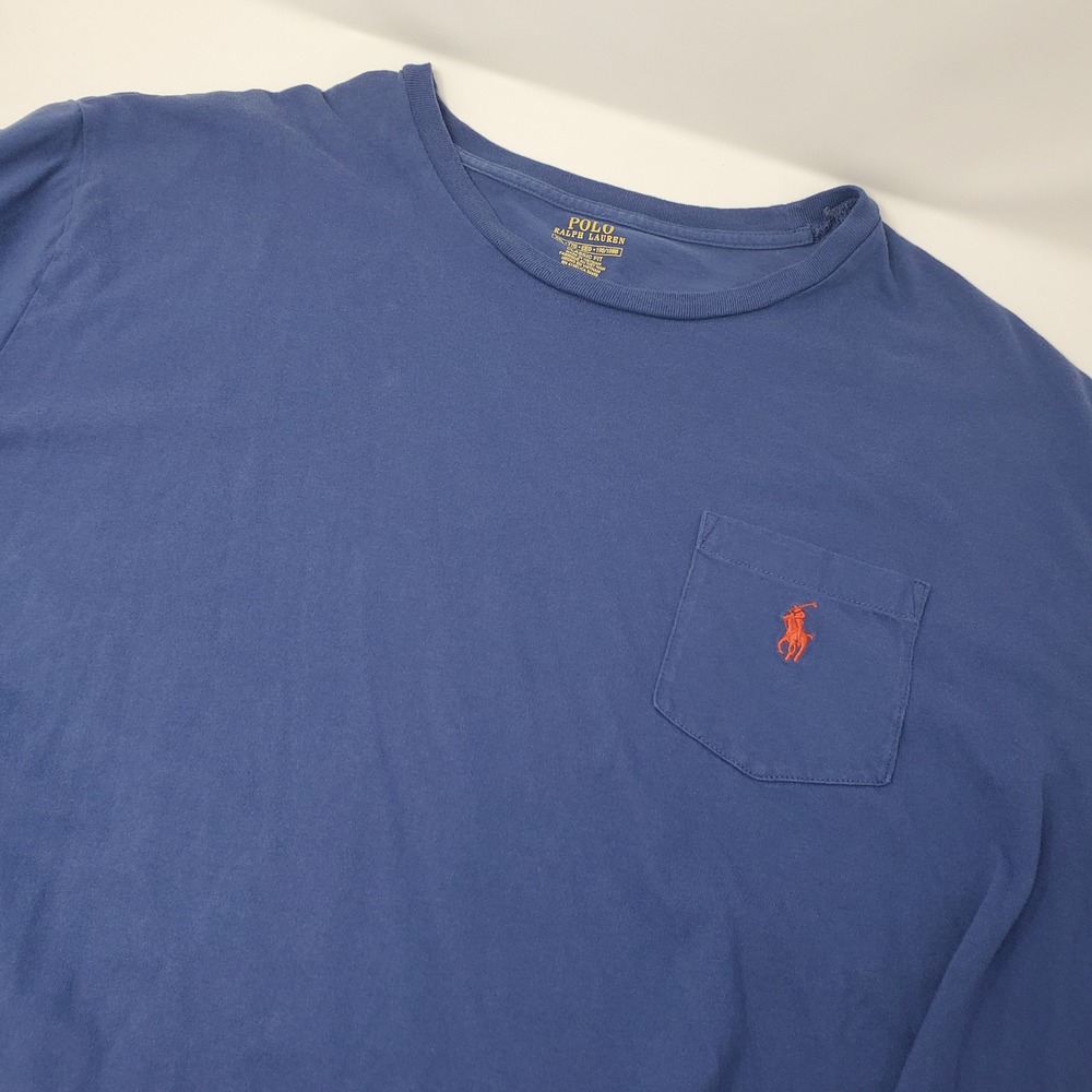Polo Ralph Lauren T-Shirt Mens XXL Classic Fit Blue Pocket Pony Logo